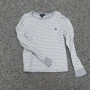 Polo by Ralph Lauren Gray and White Striped Shirt
